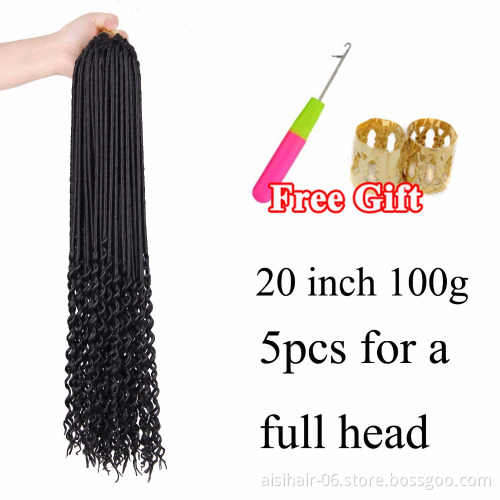 Aisi Hair Synthetic Afro Curly Long Dreadlocks Braid Hair Extension For Women Cheap Crochet Braid Hair